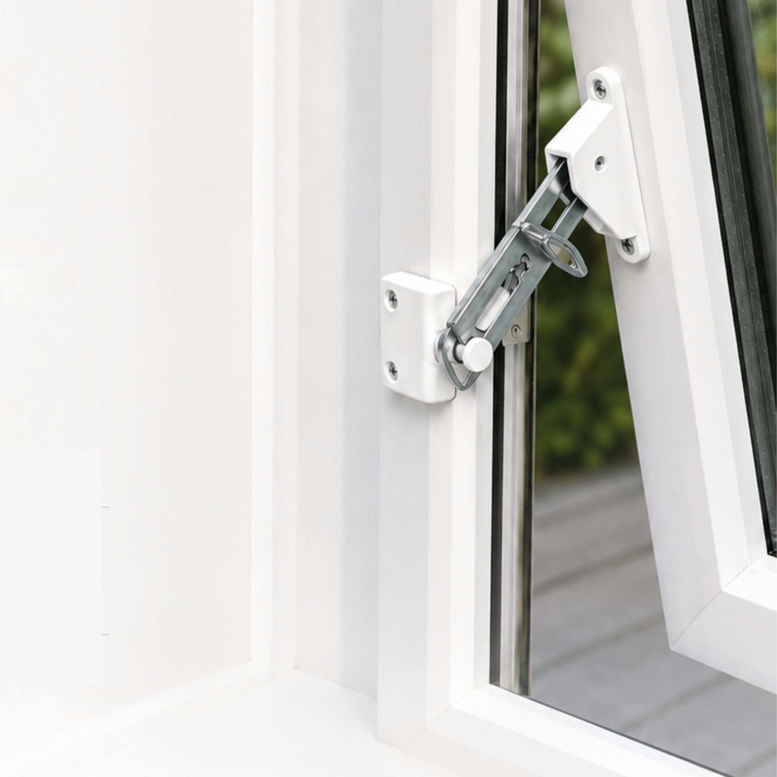 Image of ResLok Face Fix restrictor on a window